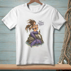 White t-shirt with illustration of a mermaid and the text "That's Tomorrow's Problem."
