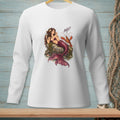 Mermaid with lobster and martini glass on rocks, text reads "AND?".