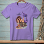 T-shirt with a mermaid, crab, and beach scene, reading "I AM. IT'S FABULOUS."