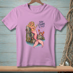 Mermaid and crab on rocks with text "Stay Crabby, My Friend."