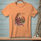 T-shirt with mermaid and lobster illustration and text "THIS FEELS UNDERFUNDED."