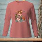 Mermaid with pink tail sits on dock, points at lobster with text "You Forgot Something."