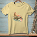 Light yellow t-shirt with a mermaid holding an ice cream cone and text "Plans Changed."