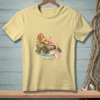 Light yellow t-shirt with a mermaid holding an ice cream cone and text "Plans Changed."