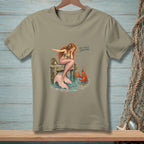 Mermaid on dock points to lobster with text "You forgot something."