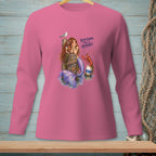 Mermaid with lobster, seagull, and text "KEEP GOING. THIS IS ADORABLE." on pink shirt.