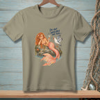 Mermaid with cocktail and seagull, text "I'm not available for this."