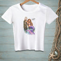 White t-shirt with a mermaid and crab graphic that reads "You think you're special" and "We agree, then."