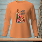 Mermaid and lobster graphic with "Claw and Order" text.