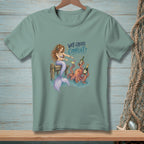 Mermaid and octopus with champagne bottles under text "Why Create Conflict?"