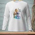 Mermaid with drink and crab on dock with text "This is the effort."