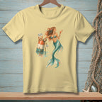 Mermaid holding a drink, with a crab on a buoy labeled "ATTITUDE PROBLEM NOT MINE."