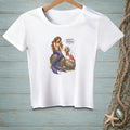 White t-shirt with a mermaid and lobster design and text "Quality Control."