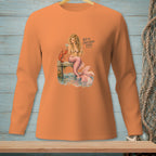 Mermaid with lobster and drink on pier with text "WE'VE DISCUSSED THIS."