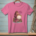 Pink t-shirt featuring a mermaid and pufferfish with "Puff Happens" text.