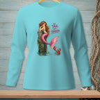 Mermaid sitting on post with lobster and text "The Tail Has Spoken".