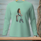 Mermaid on pier, sunglasses, tail in water, "You Again?" sign.
