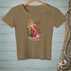 T-shirt with mermaid, lobster, and text "FASCINATING EXCUSE".