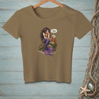 Illustration of a mermaid and crab on rocks with text "That sounds terrible. Be normal."