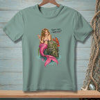 Mermaid with lobster and drink, with text "That's Nice. What Else?"
