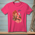 T-shirt with a mermaid and seagull design, text reads "Are You Finished?".