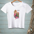White t-shirt with illustration of a mermaid and lobster saying "That's nice. What else?".