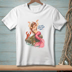 Mermaid and lobster graphic with text "Oh, we're doing claws now?"