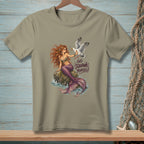 T-shirt with mermaid and seagull graphic reading "Go Squawk Yourself."