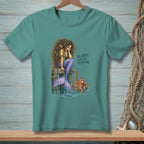 Mermaid sitting on dock with octopus and text "Oh, honey. That's not enough comb."
