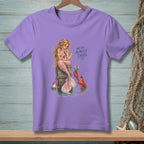 Mermaid and lobster with flowers, text "We're Almost There."