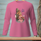 Mermaid with martini and crab on dock, text says "I'm literally chilled."
