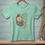 Mint t-shirt with a mermaid holding a "NOT TODAY" sign, surrounded by fish.