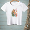 White t-shirt with mermaid and crab graphic, says "ABSOLUTELY NOT."