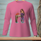 Pink long-sleeve shirt with mermaid and lobster illustration and "Try Again" text.