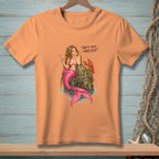 T-shirt with illustration of a mermaid and lobster and text "That's Nice. What Else?"