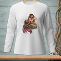 Mermaid sitting on a rock with a crab, holding a "Highly Selective" sign.