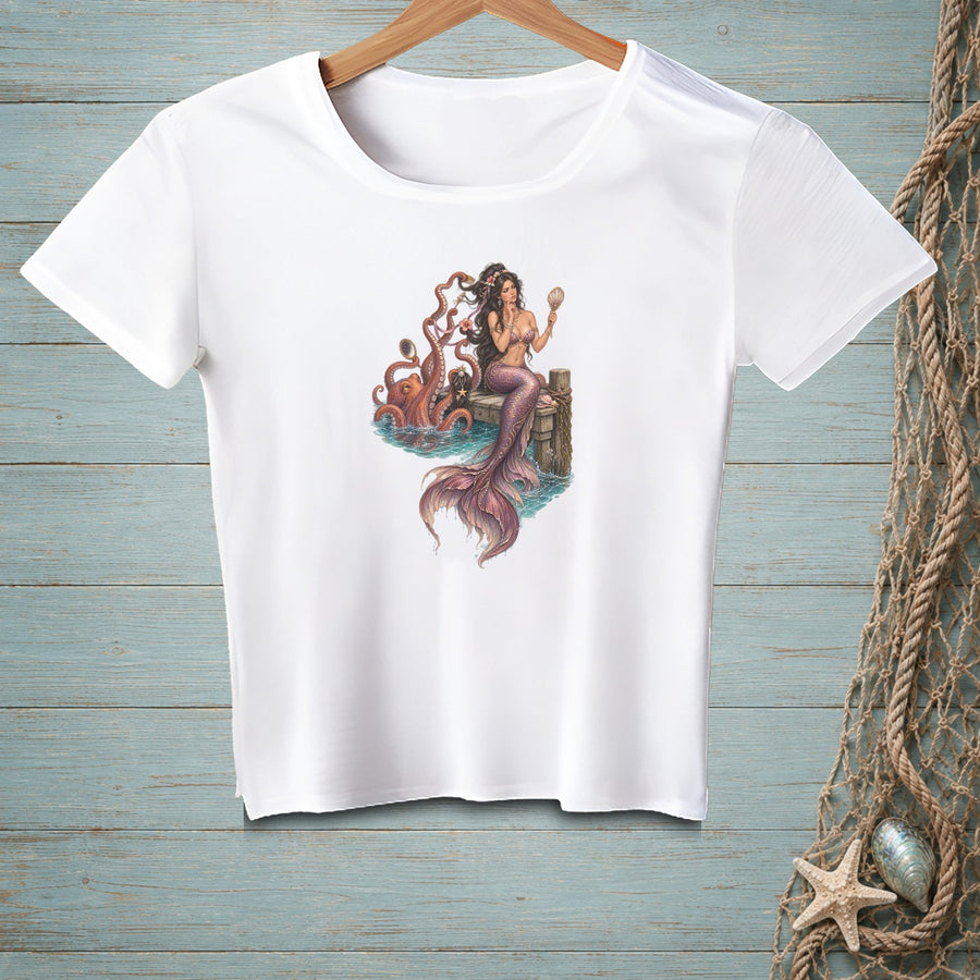 Octopus Mirror Check ~ Crop Top