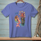 Mermaid and octopus with signs saying "I'll take the drink" and various directions.