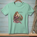 Mermaid with lobster on rock with text "THIS FEELS UNDERFUNDED."