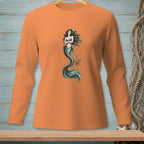 Orange long-sleeve shirt with a mermaid graphic and "ABSOLUTELY NOT." text.