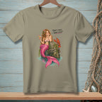 Illustration of a mermaid with a lobster, with text "That's nice. What else?".