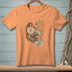 Mermaid on rock holding shell with "NOT TODAY" text, surrounded by fish.