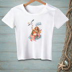 White t-shirt with mermaid, buoy, seagull, and text "I PLAN FOR NONSENSE."