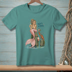 Mermaid and lobster sit on pilings with text "That's A Choice".