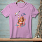 Mermaid with drinks and seagull, with text "I PLAN FOR NONSENSE."