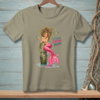 Mermaid with pink tail holding a drink with text "It's Called Ocean Volume."