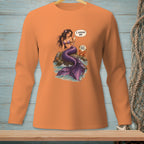 Mermaid on a rock with a glass of champagne and a crab saying "Be the bigger person".