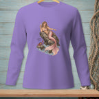 Mermaid holding a drink on rocks with a crab and text "Anything Else?".