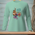Mermaid with octopus and seagull, with text "Delegation is Self-Care."