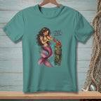 Mermaid with lobster on post, text reads "I BELIEVE IN YOUR POTENTIAL."